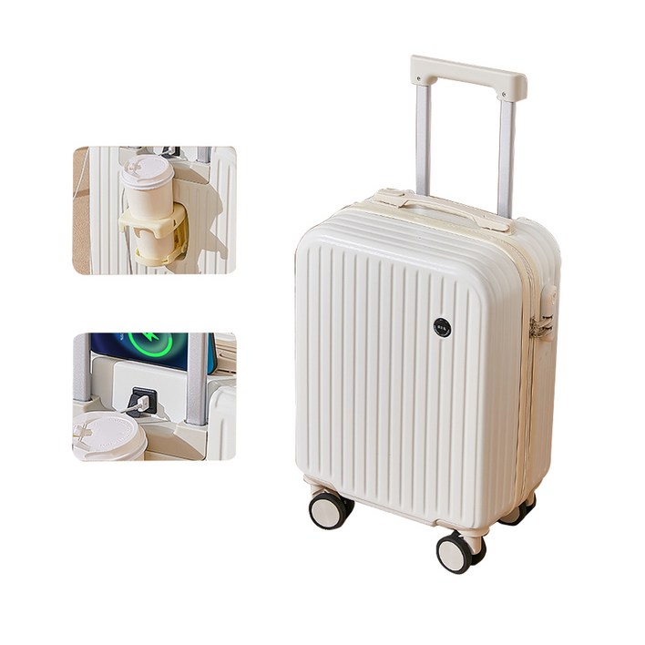 NewBoy 캐리어 18인치 기내용 미니 하드 여행용 감성 하드 캐리어 수납 주머니 대용량 패션 남녀 공용 흰색 블랙 분홍색 블루 옐로우