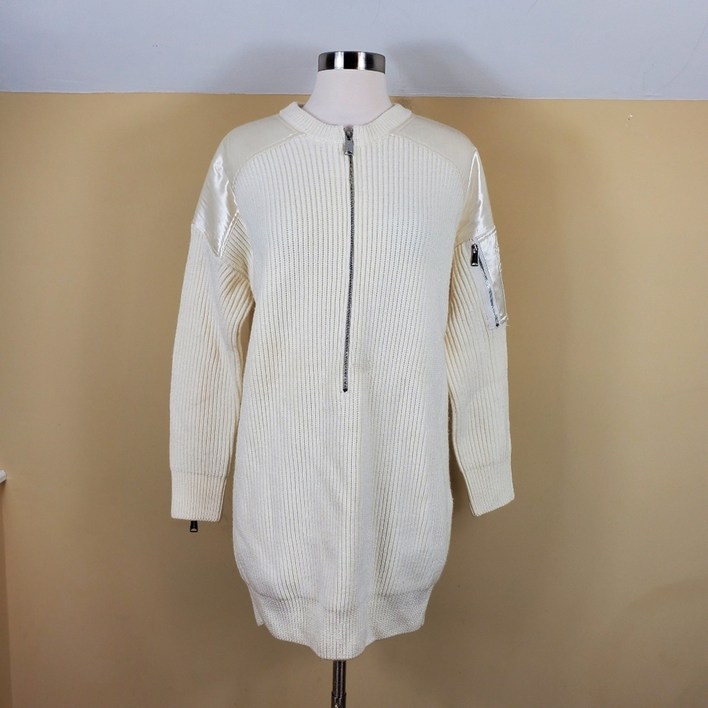 마쥬 Maje X Schott 머스탱 새틴 인셋 니트 드레스 사이즈 S 5011865