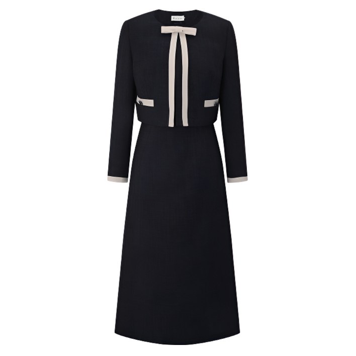 ❲매장정품❳ 잇미샤 결혼식 원피스 단정한 컬러 블록 자켓 세트 ITP9WOP75A 하객 오피스 룩