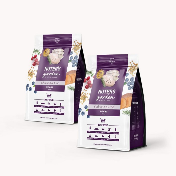 누터스가든 고양이사료 치킨앤대구 캣 4kg 유리너리 요로 닭고기 기호성, 4kg, 1개 누터스가든 고양이사료 치킨앤대구 캣 4kg 유리너리 요로 닭고기 기호성, 4kg, 1개
