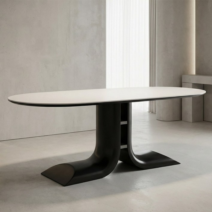 코모도홈 루모라 2000 블랙 월넛 원목 식탁 포세린 세라믹 테이블 단품