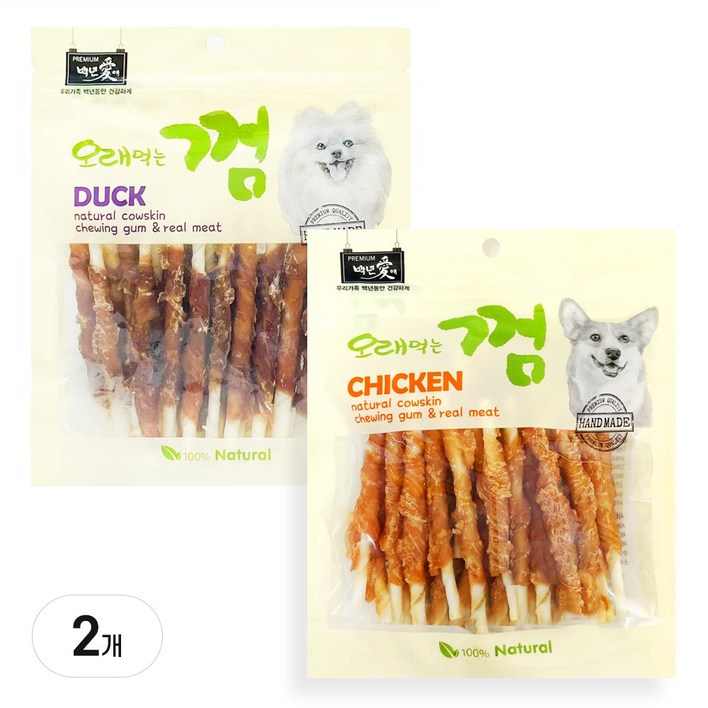 백년애 고기가 2배 이상 말린 오래먹는 개껌 강아지 간식 껌 치석 제거 인기 2개 묶음 백년애 고기가 2배 이상 말린 오래먹는 개껌 강아지 간식 껌 치석 제거 인기 2개 묶음