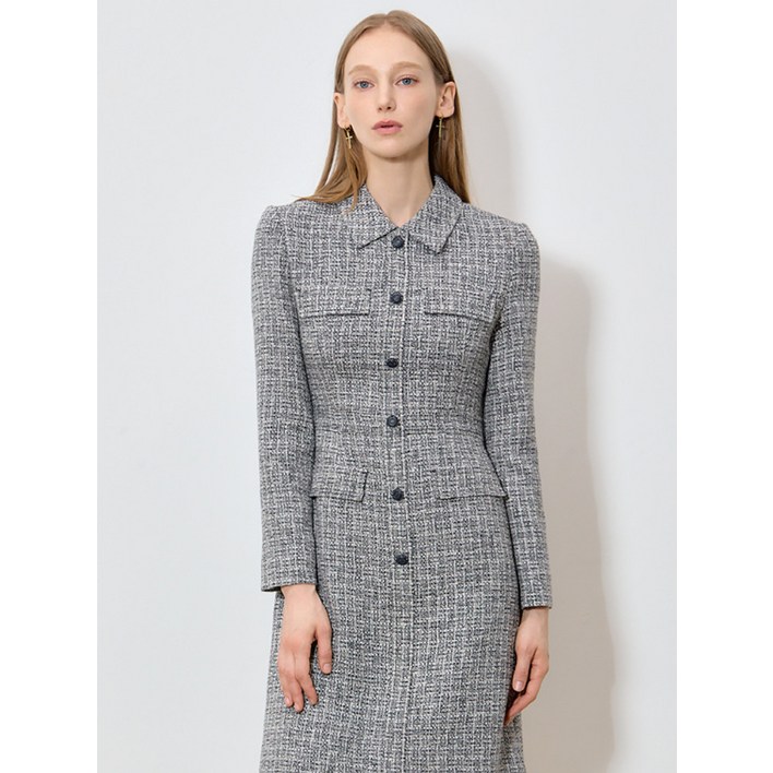 쉬즈미스 쉬즈미스SHESMISS  하이엔드 퀄리티 카라 트위드 원피스 택가격 498000원