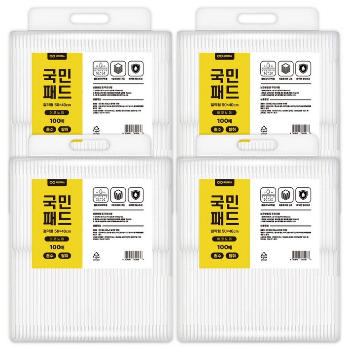 국민패드 모음전 애견 강아지 배변패드 용품, 4개, 40개입
