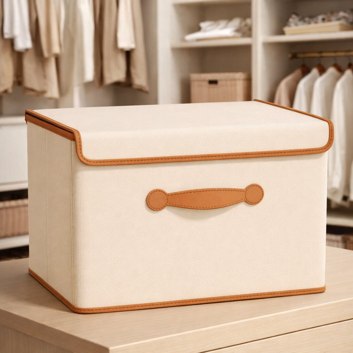 하스몰 대용량 손잡이 접이식 옷 정리함 커버형 정리 다용도 수납박스