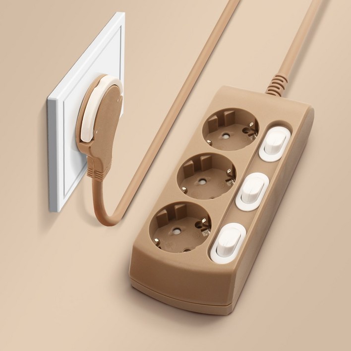 고용량 멀티탭 4구 좁은공간 3500w 안전커버 콘센트