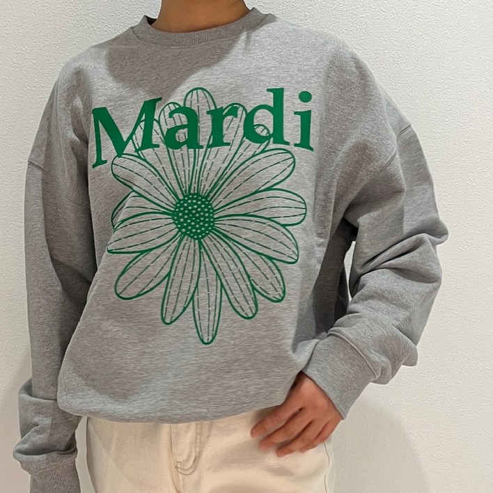 마르디메크르디 맨투맨  그린플라워 티셔츠