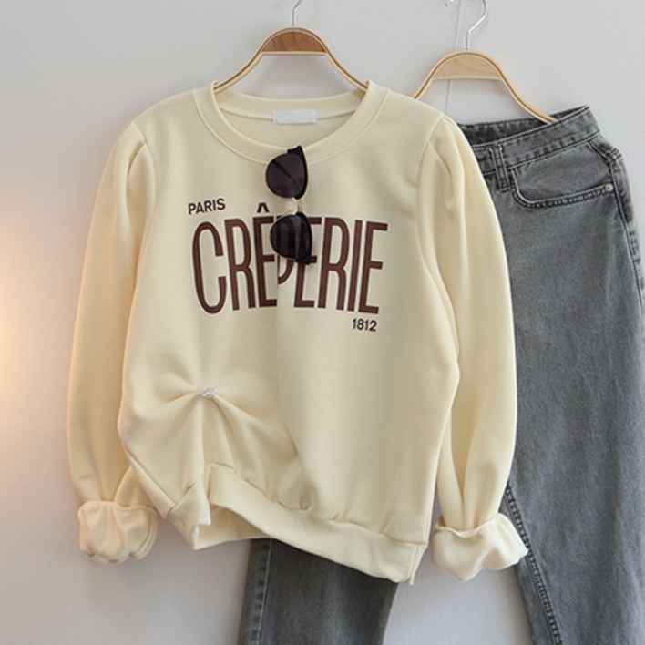 기모 긴팔 티셔츠 어깨 퍼프 맨투맨