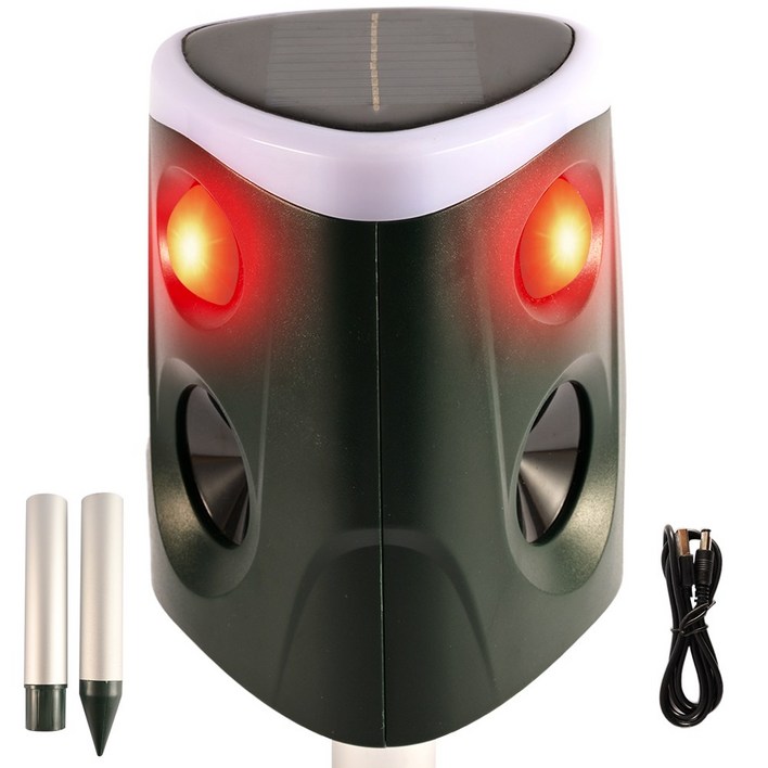 360도 초음파 태양열 충전 야생동물 퇴치기 LED 경보음 kc인증 멧돼지 고라니, 360도 버전
