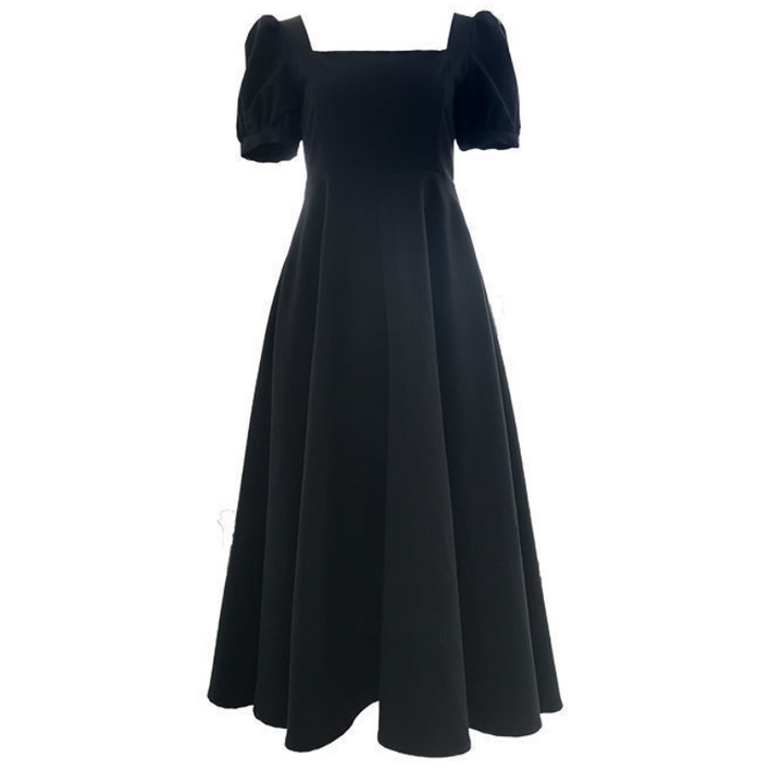 Haengbuk 뮤즈라 반팔롱원피스롱원피스햅번 블랙 원피스여성의류간편한세련된데일리