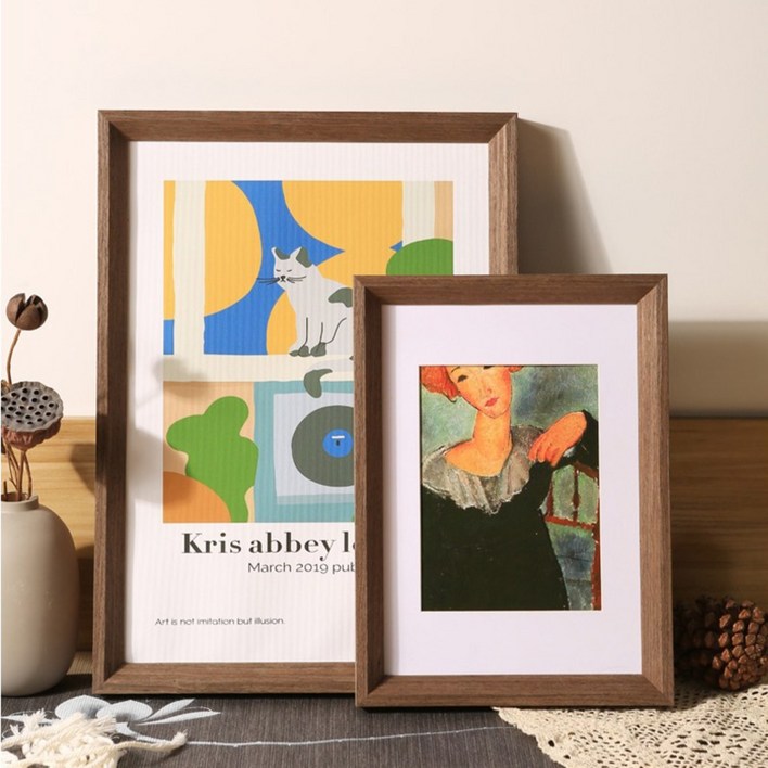 디모어 고급형 우드 원목 인테리어 액자 프레임