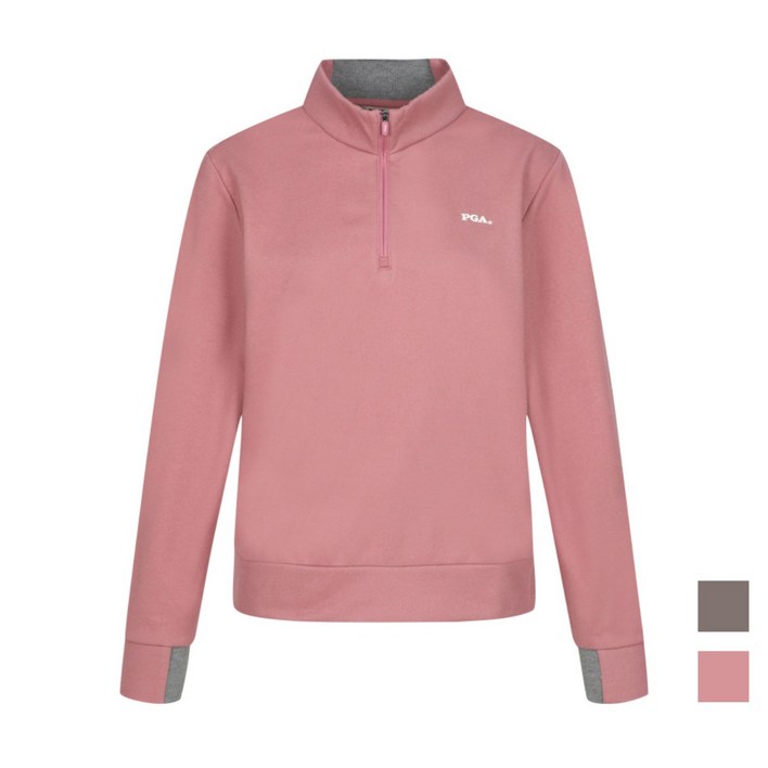 PGA 여성 배색디테일 하프집업 티셔츠 PGWTS44301