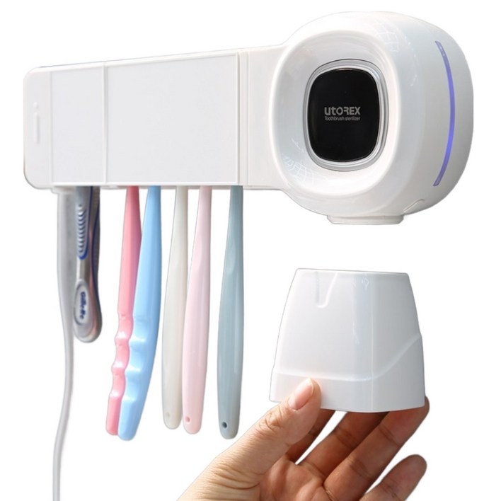 유토렉스 칫솔살균기 클린 히팅 살균 양치컵 UTC-41W, UTC-41W