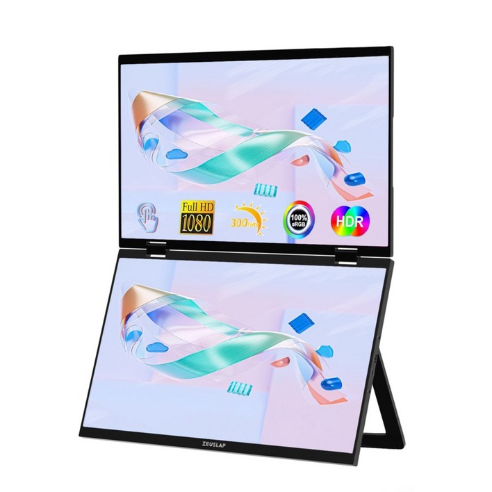 모비디안 ZEUSLAP 제우스랩 Z15WT 15.6인치 39.6cm 듀얼 휴대용 포터블 터치 모니터 HDR 삼성 DEX 지원 게이밍, 제우스랩 Z15WT 포터블 모니터, 39.6cm