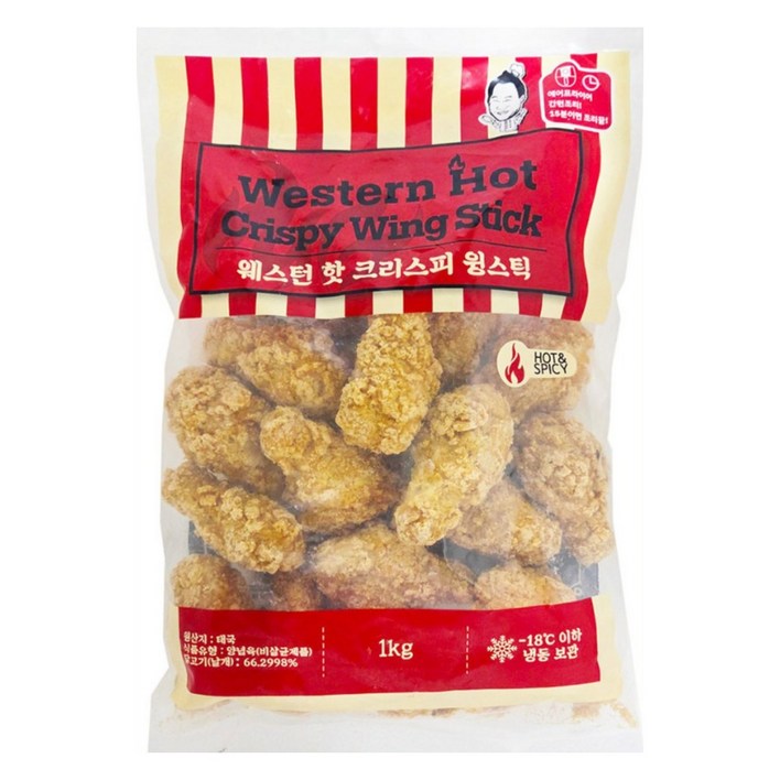 웨스턴 핫 크리스피 윙스틱 1kg, 1kg, 1개