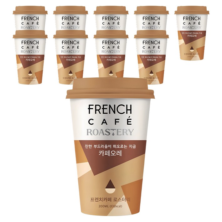 프렌치카페 카페오레 컵커피, 200ml, 10개