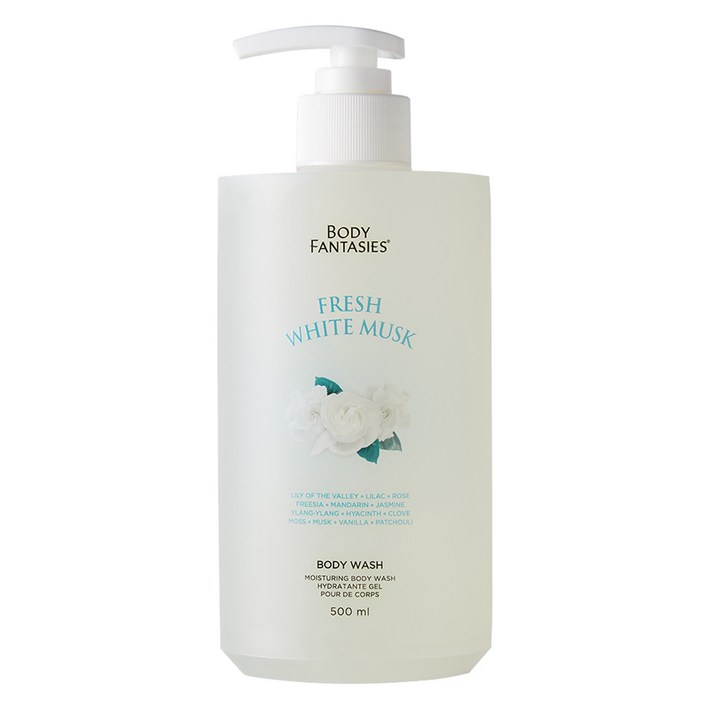 바디판타지 모이스처라이징 바디워시 프레시 화이트 머스크, 500ml, 1개