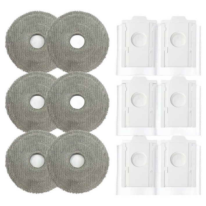 멋진공간 삼성 비스포크 Ai 스팀 제트봇 호환 먼지봉투 6p  물걸레 6p 소모품 세트, 1세트, 단일상품