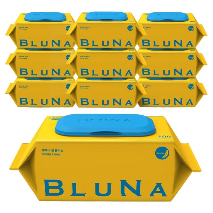 블루나 본 오리지널 토톰한 엠보싱 물티슈 캡형