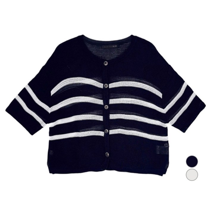 올리브데올리브 여성용 단가라 라운드넥 숏 가디건