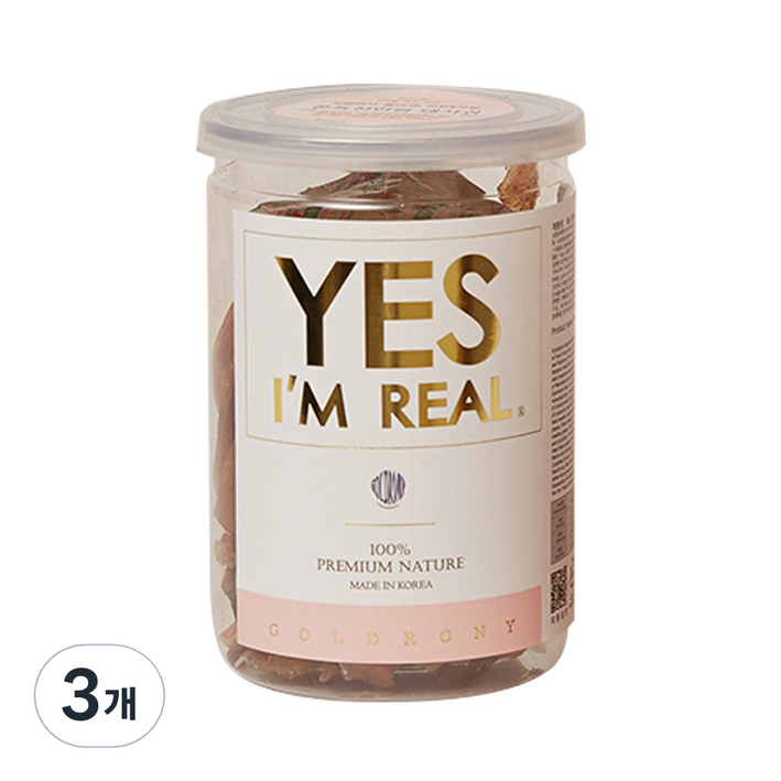 골드로니 예스아임리얼 강아지 수제간식, 돼지귀 맛, 130g, 3개