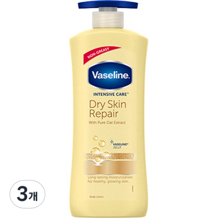 바세린 드라이 스킨 리페어 로션, 600ml, 3개 바세린 드라이 스킨 리페어 로션, 600ml, 3개