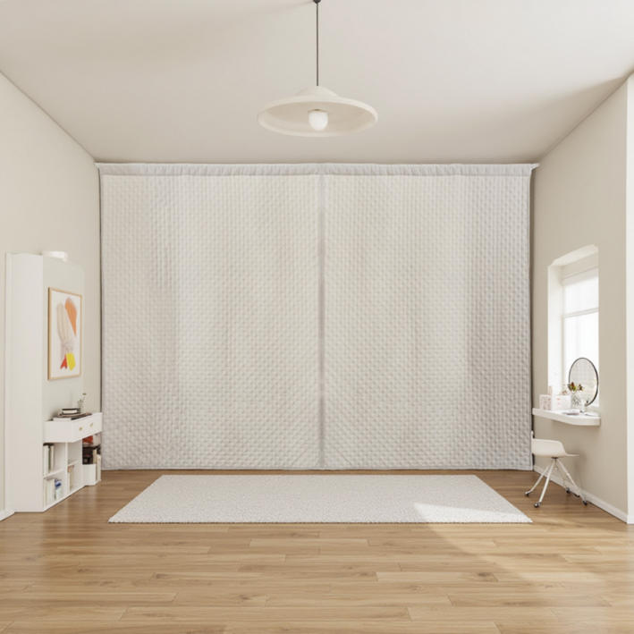 코멧 방한 누빔 커튼 (커튼링 6개 포함)