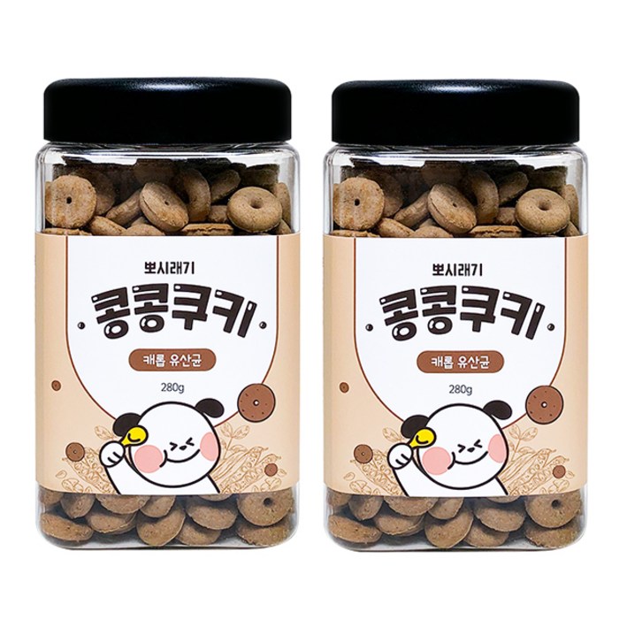 뽀시래기 강아지 콩콩쿠키 280g, 캐롭 유산균, 280g, 2개