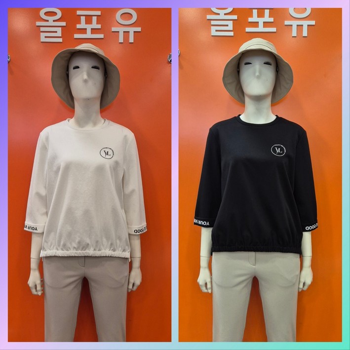 올포유 편한 캐주얼 여성 레터링 포인트 7부소매 라운드 티셔츠 ALTRN2331102,199