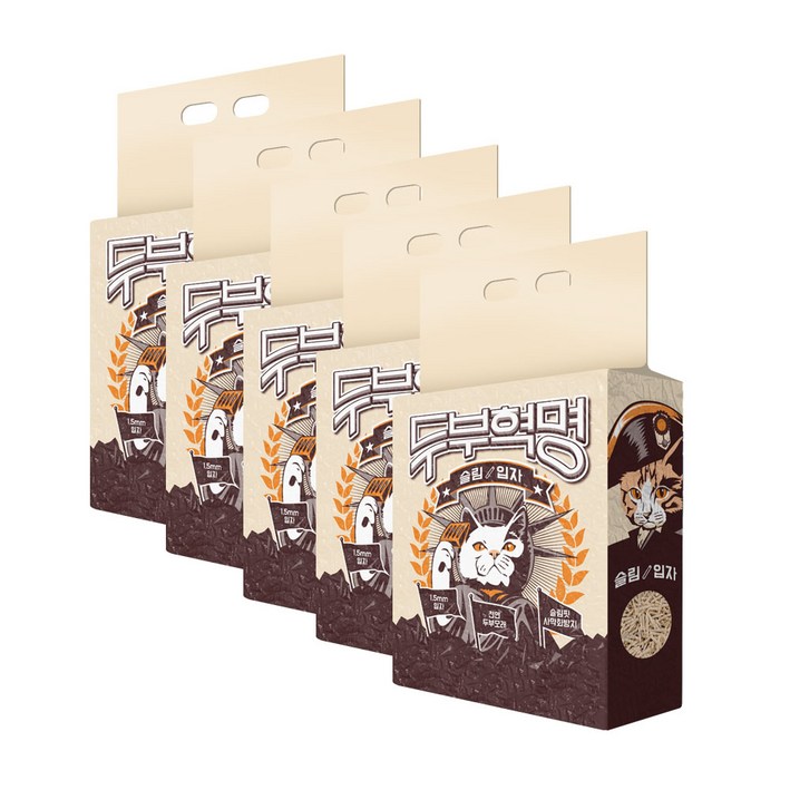 두부혁명 슬림입자 무향 고양이 모래 2.5kg 5개, 무향, 5개, 2.5kg