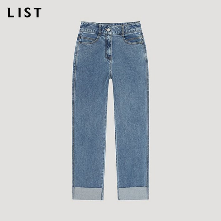 리스트 컷팅 턴업 슬림 데님 팬츠 TSMSLO52010 DL