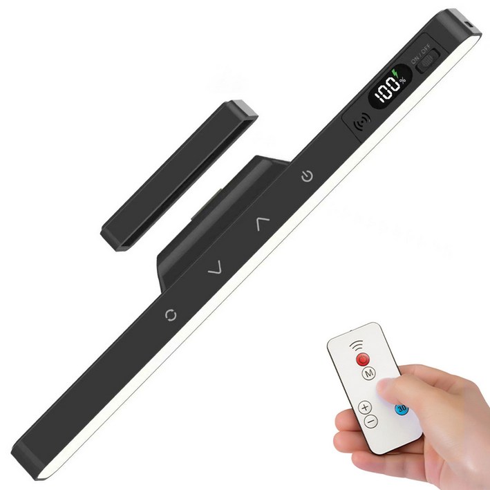 Danni 다용도 수치형 디스플레이 밝기조절 무선 자석 LED 무드등독서등, 블랙