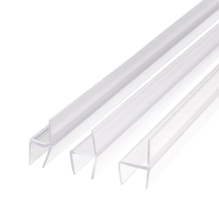 (재단가능) 일반 h형 프로파일(8,10,12mm용) 2.4M 샤워부스 물막이_욕실 화장실 유리문 하부 부속 욕실부속 샤워부스부속 바람 물 막이 물받이 물튐방지 유리쫄대, 1개