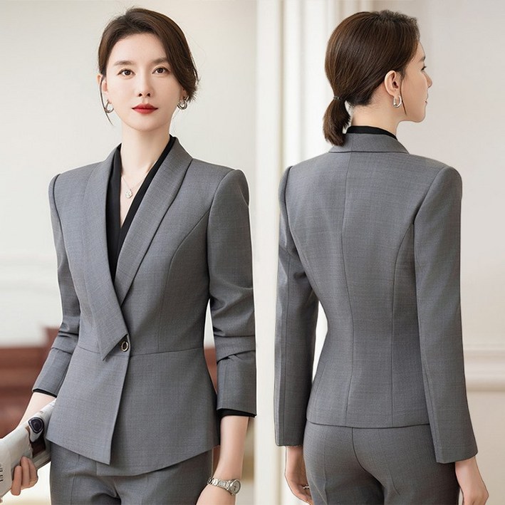 RCLET 여성 정장 세트 정장자켓 + 바지 투피스 슬림핏 오피스룩 면접복 정장 세트 양복세트