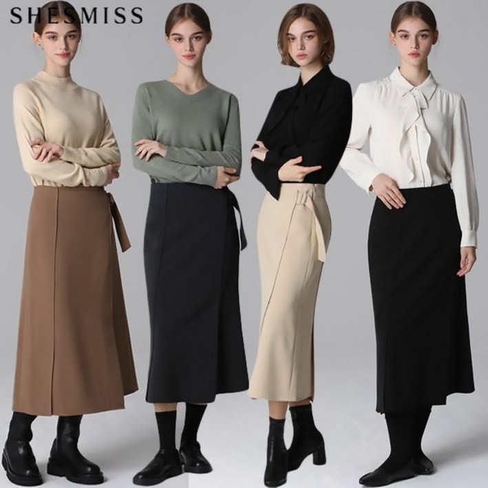쉬즈미스 SHESMI 사이드 벨티드 미디 스커트 택가격2원1552475
