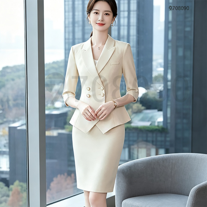 708090 여름 정장 스커트 세트 여성 빅사이즈 투피스