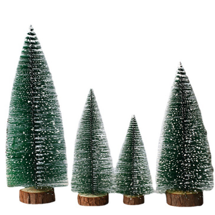 ROOICE 크리스마스 미니 혼합트리 실내 소형 장식트리 세트 스티커 증정SDSMF7, 4개, 혼합