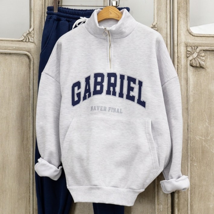 브릴 반집업 기모 루즈핏 맨투맨 겨울 아노락