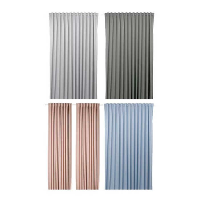 이케아 BENGTA 벵타 암막커튼, 한 장 210x250cm거실침실침구커튼자취방원룸