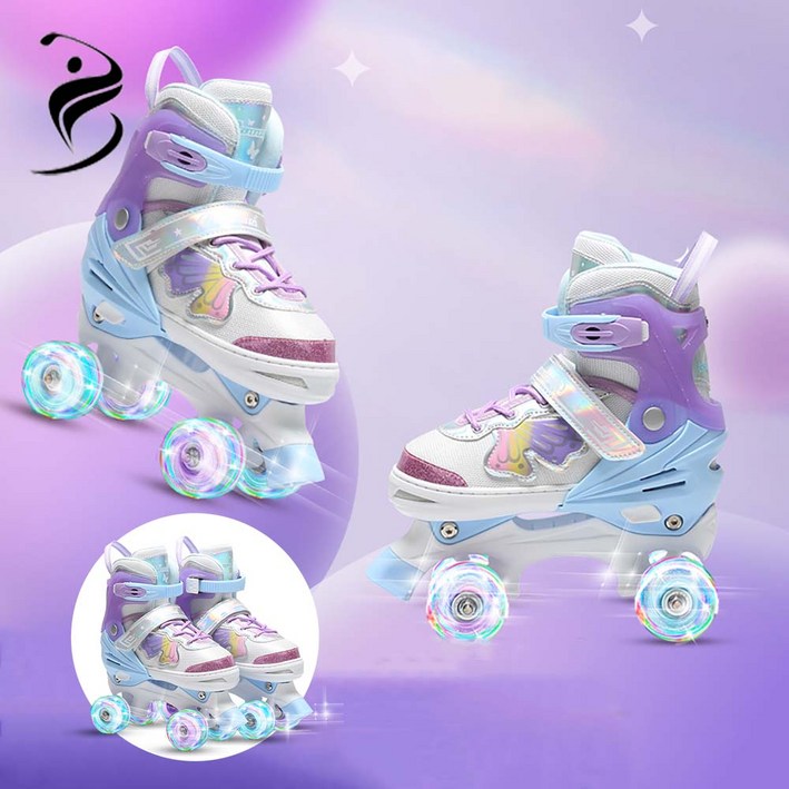 복나이트 롤러스케이트 롤러장 스케이트 나비 인라인 두 줄로 스케이트 롤러스케이트장