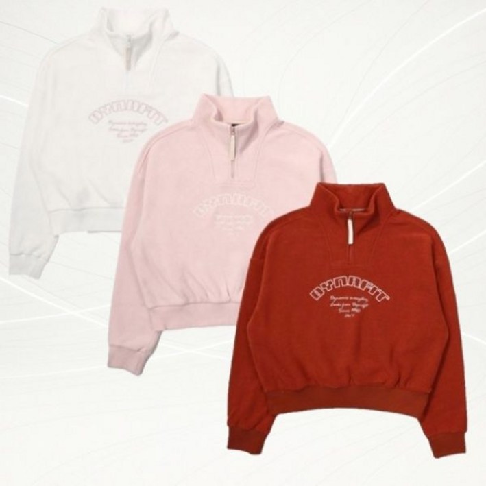 매장정품 다이나핏 YWW23259다이나핏여성 플러피 기모 테리지 부드러운 터치감 반집업 맨투맨기존가 109원 1310024