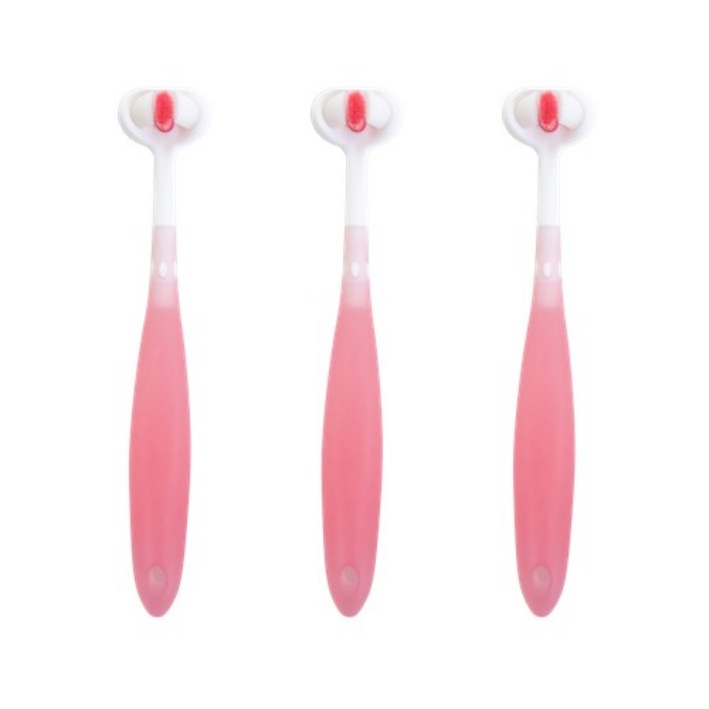 덴티미 3핏 키즈 칫솔, 3개, 1개입, 핑크