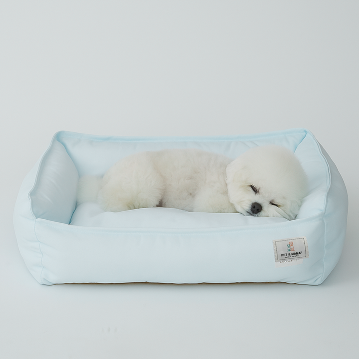 홀릭하임 강아지 겨울 포근한 털 안붙는 커버분리형 방수 방석 P02, 1개, 라이트블루