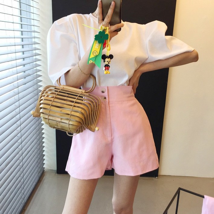 볼륨 퍼프 벌룬 소매 라운드 반팔 티셔츠 6color 볼륨 퍼프 벌룬 소매 라운드 반팔 티셔츠 6color