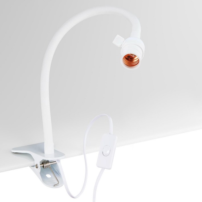 자바라 키소켓 집게 스탠드 집게형 식물등 전구 화이트 E26, 2.4M