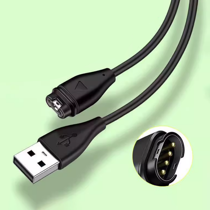 아야 가민 워치 포러너55/255/265/955/인스팅트2/피닉스 충전기 USB 충전케이블 1m, 1개