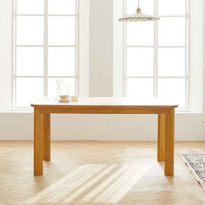 보루네오 엘리브 리움 세라믹 원목 식탁 4인용 pn8611, 네추럴, 4인용