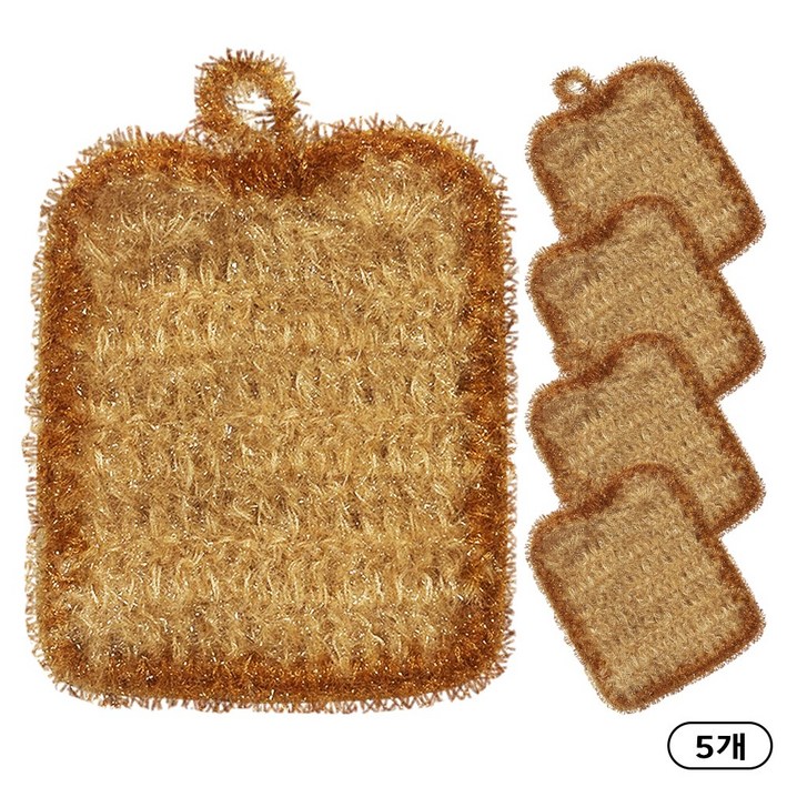 크린라이프 식빵손뜨개수세미 5P, 1세트, 5개