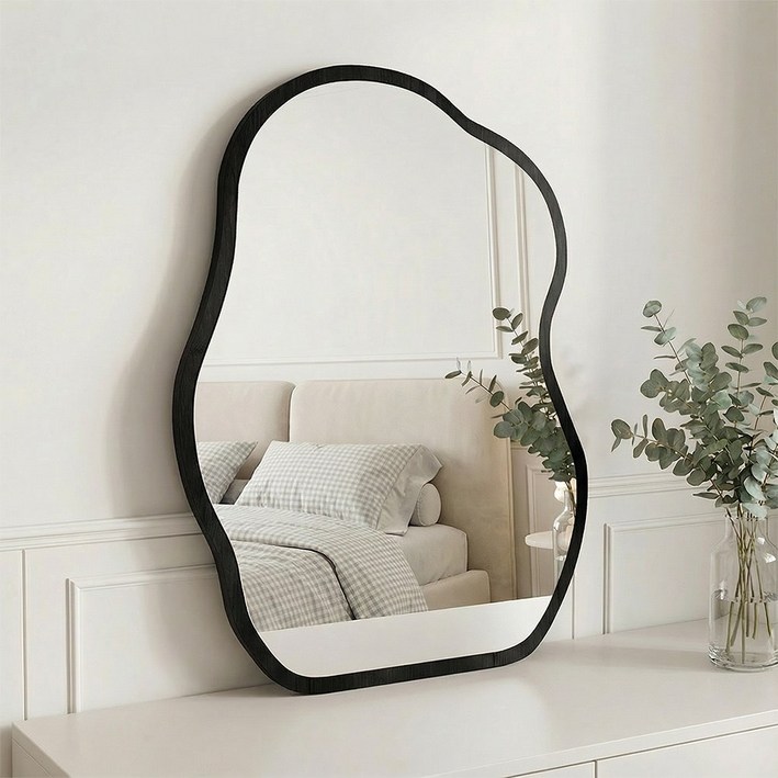 Comfy Nest 화장대 거울 스탠드 아치형 탁상거울 메이크업거울, 블랙