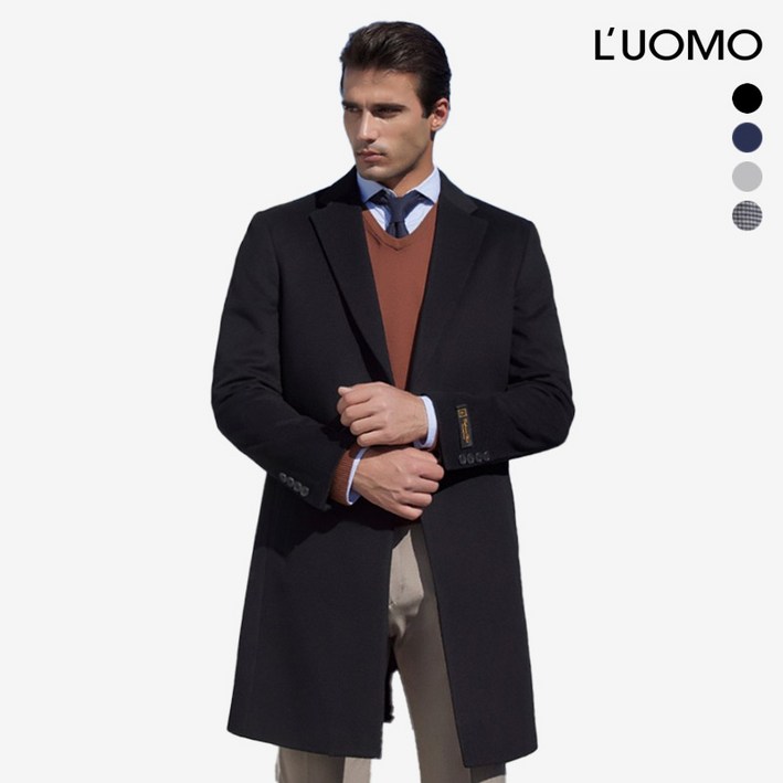 워모 남성 울캐시미어 블렌딩 패딩 체스터코트